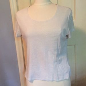 Silver metallic feminine cut short sleeve t-shirt